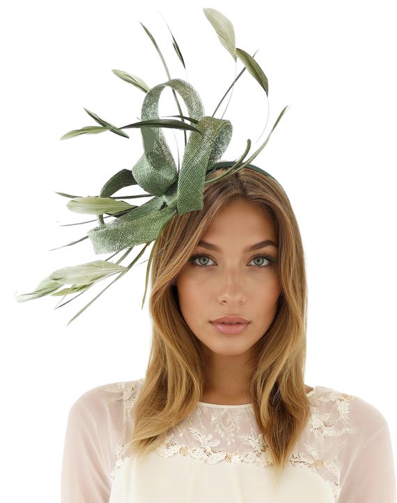 Olive Green Kentucky Derby Hat,dark Green Ascot Fascinator  display picture 2