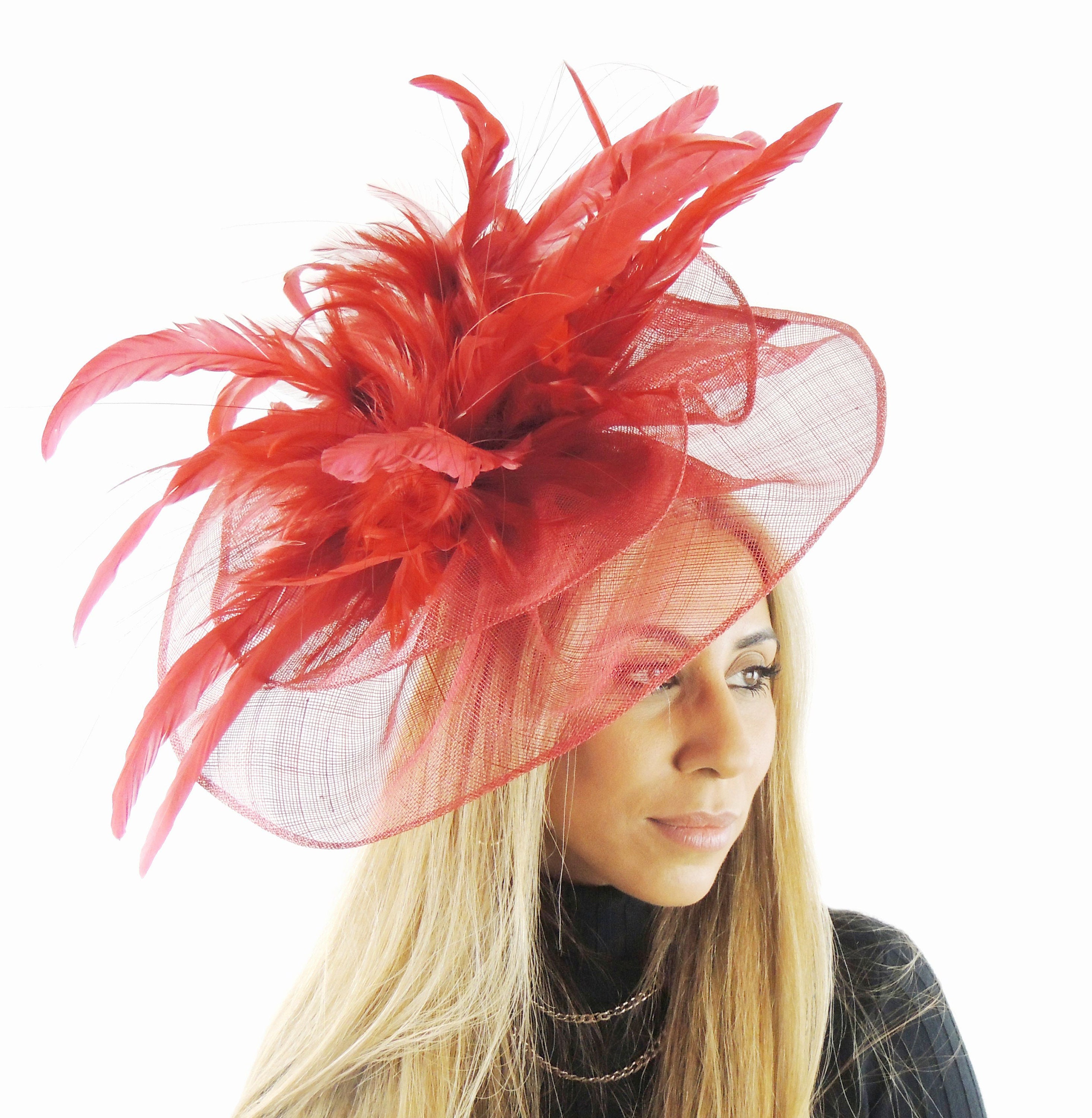 Dark Red Velidhoo Fascinator Hat for 