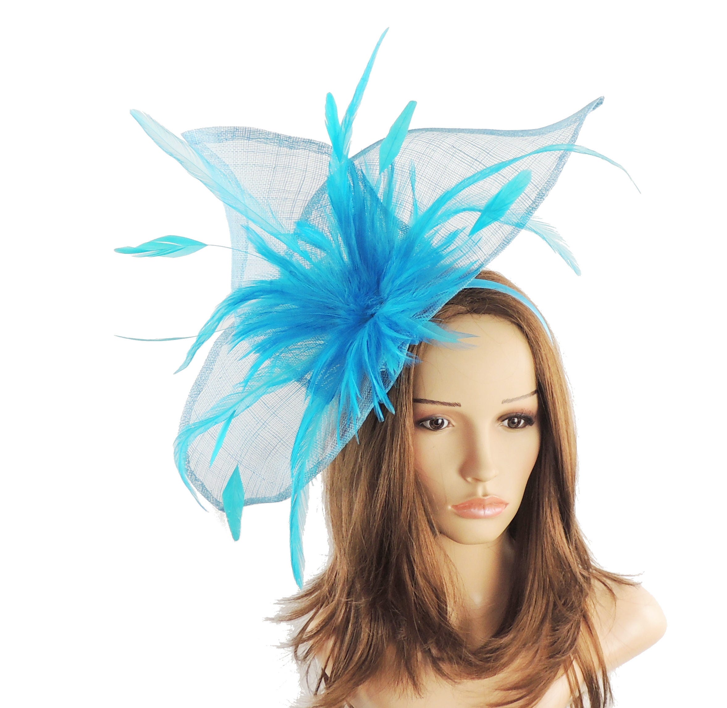 Viktoria Dark Turuqoise Fascinator Hat for Weddings Races | Etsy