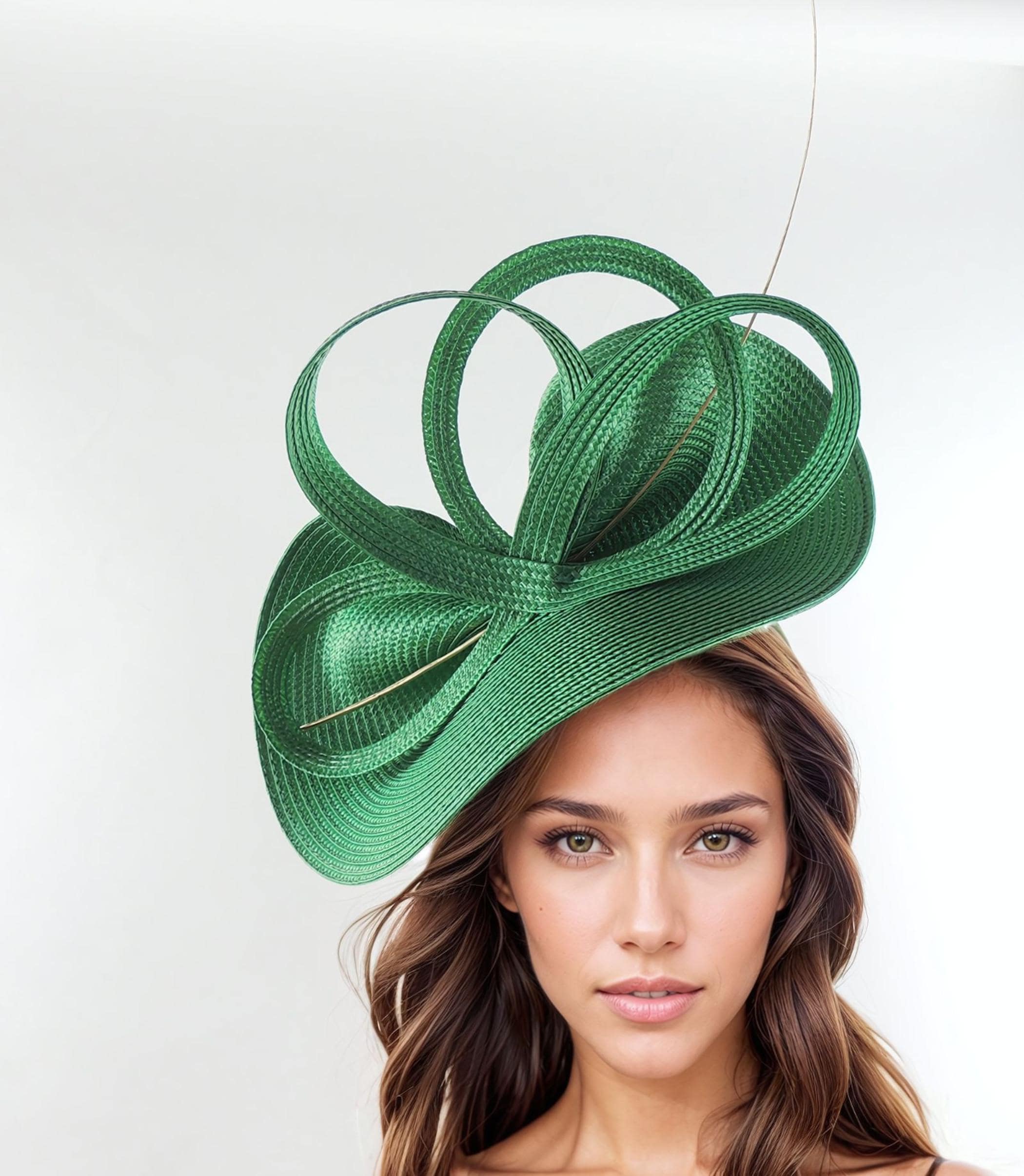Emerald Green Kentucky Derby Fascinator Hat,kelly Green Tea 