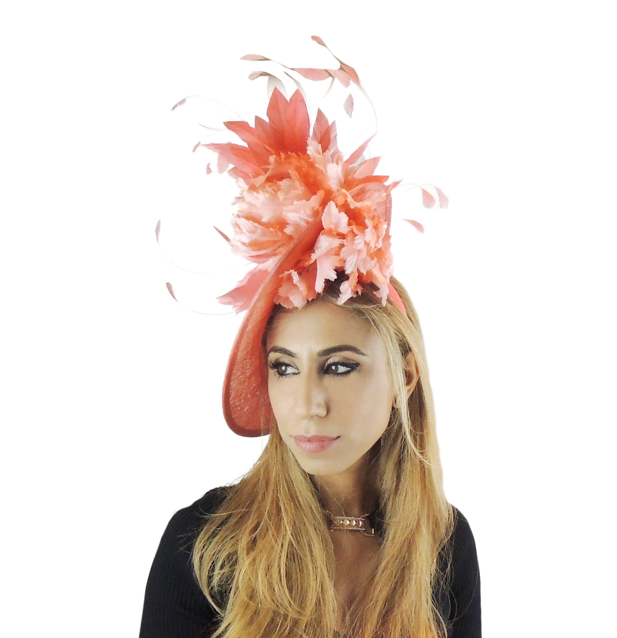 Coral Pink Fascinator Hat for Kentucky 