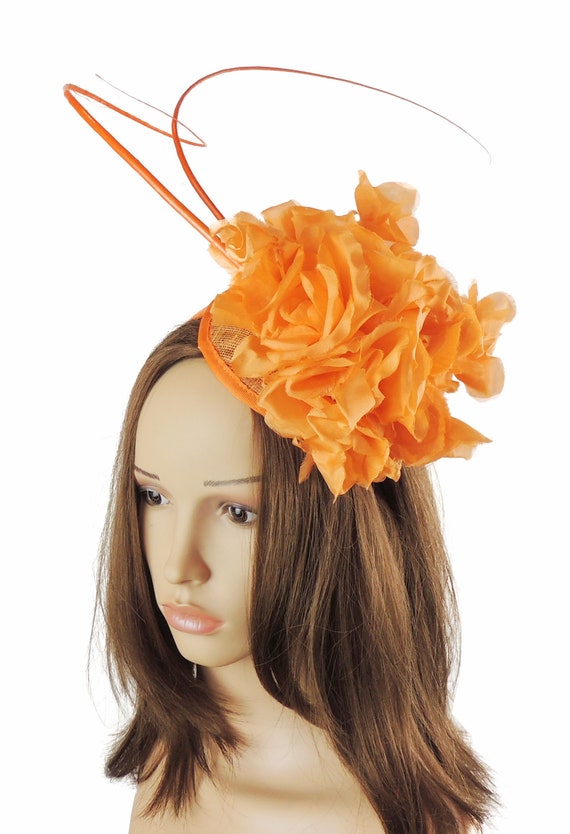 Orange Queen Annes Lace Silk Fascinator 