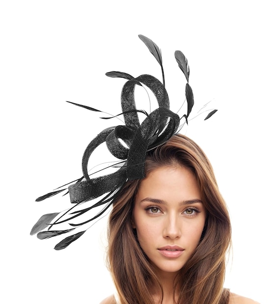 Kentucky Derby Hat Royal Ascot Fascinator Black Mother Bride  display picture 1