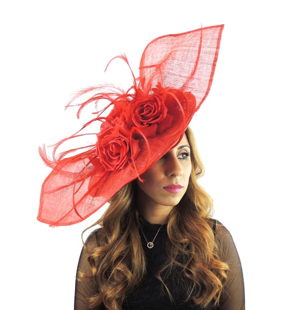 Medium Elisaveta Red Fascinator Hat for 