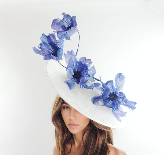 Royal Blue Statement Fascinator – Bold Derby & Race Day Headpiece Hat Royal Blue Luxury Derby & Ascot Fascinator | Vivien Sheriff main image 4