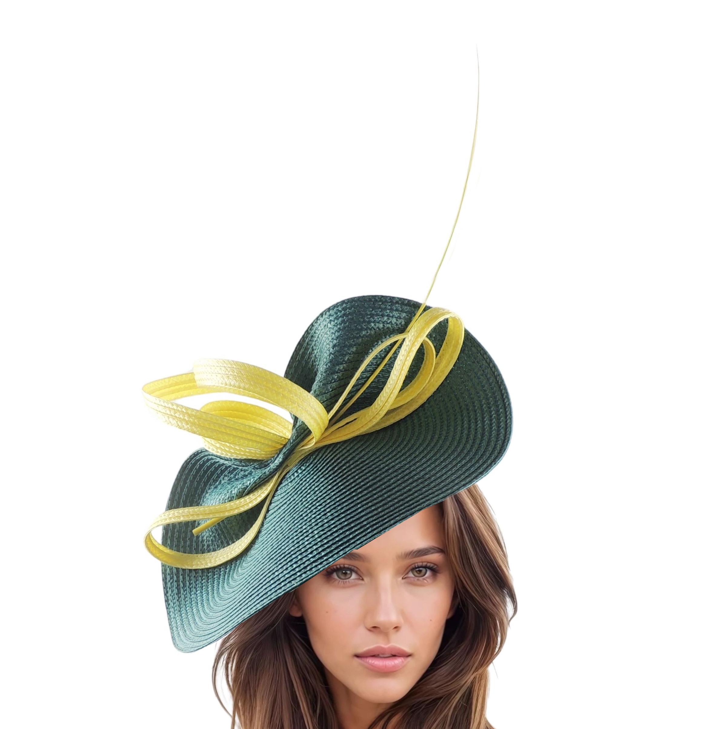 KY Derby Oaks Statement Turquoise Beaded Floral Feather Headband Bridal Ascot Stylish Kentucky Derby hats made by The Hat Girls in  main image 2