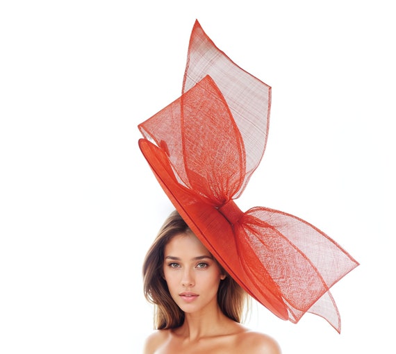 Elegant Red Women\'s Headpiece Amazon.com: YMGSCC Elegant Women Bride Big Red Hats and  main image 3