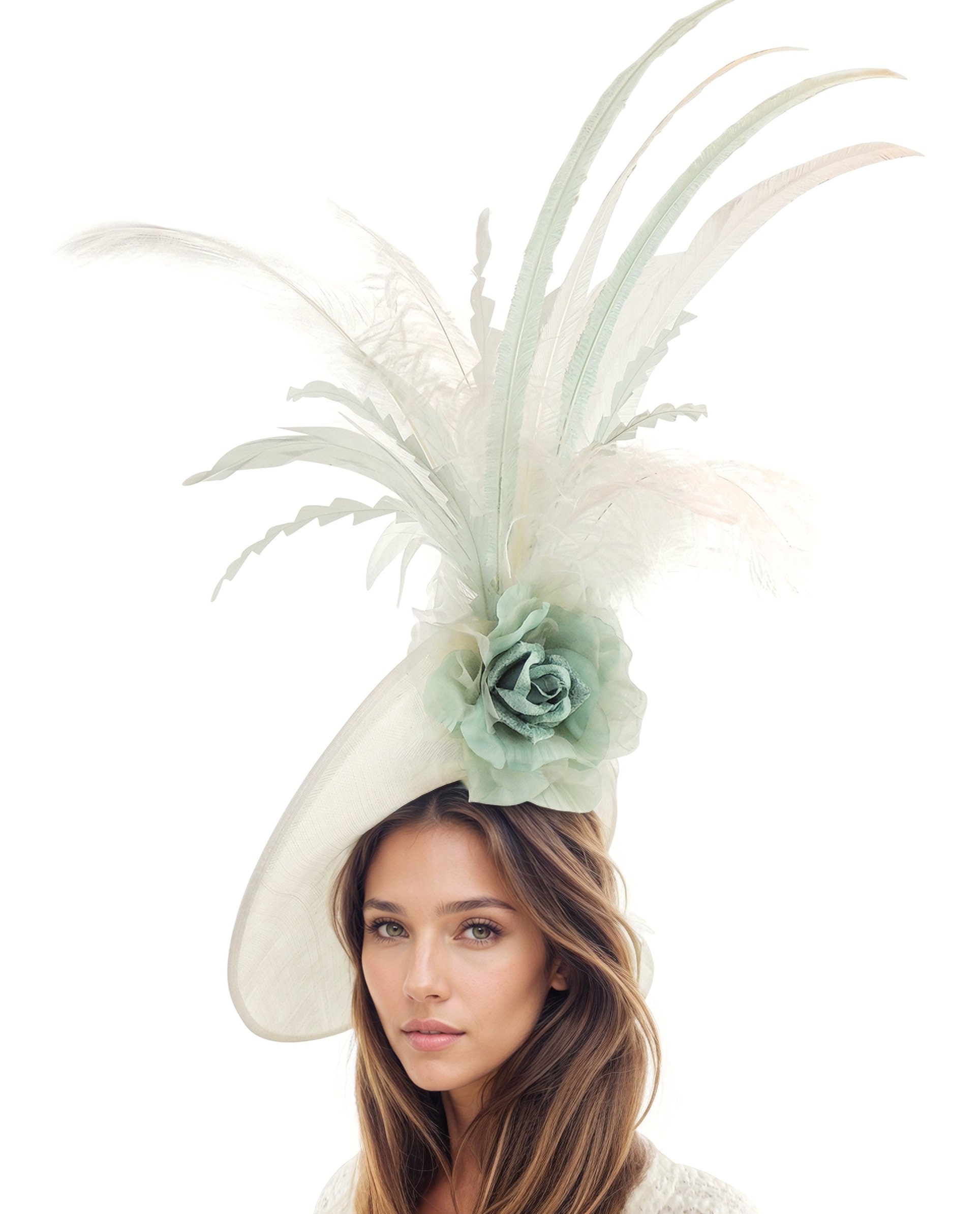 Beautiful Green Feathers Beads Fascinator Races Tea Party Church Brunch … BABEYOND Fascinator Hat Tea Party Kentucky Fascinator Derby  main image 3