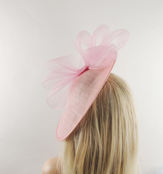 Candy Pink Saucer Disc Fascinator Hat White Candy Pink Saucer Disc Royal Ascot Fascinator Hat  main image 4