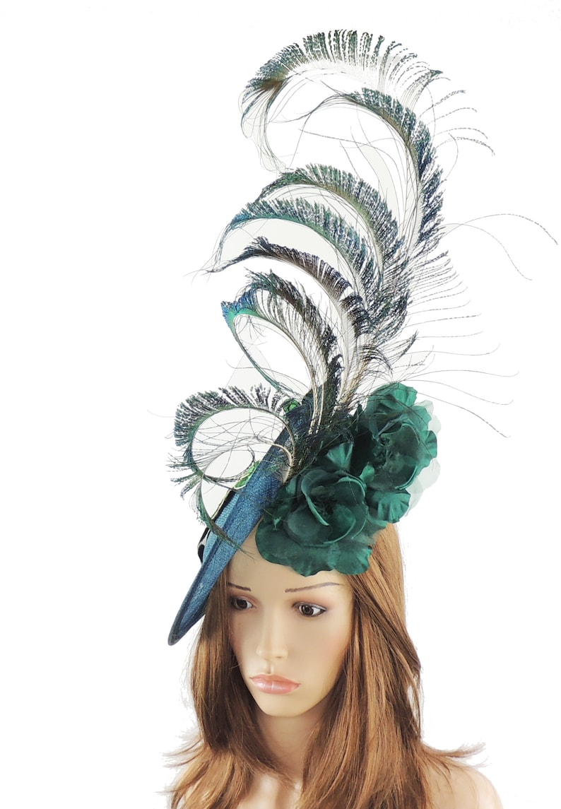 Jade Peacock Green Gina Fascinator Hat for Kentucky Derby Etsy