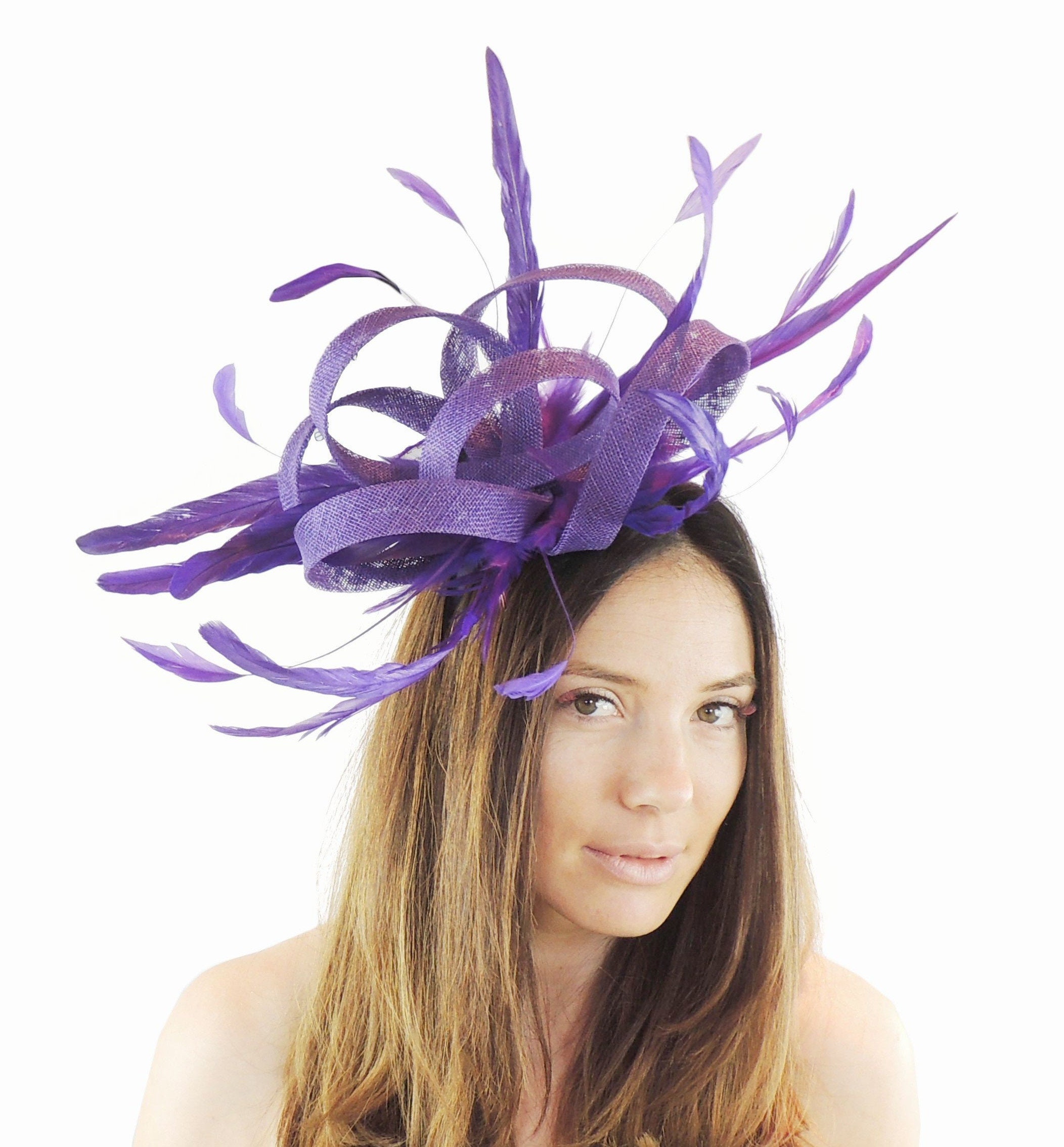 Melik Purple Fascinator Kentucky Derby 