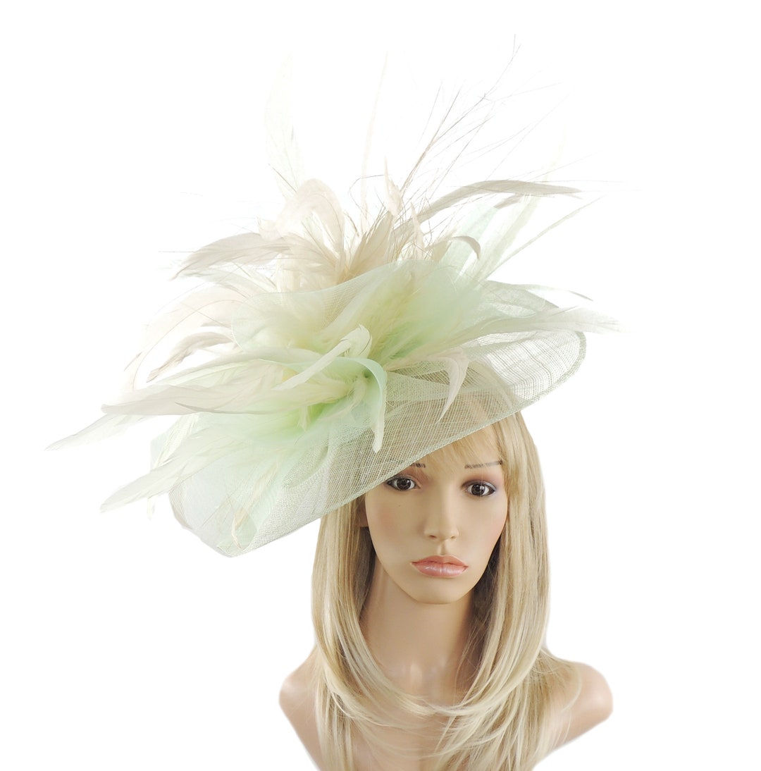 Mint Green Cream Hatinator Fascinator Royal Ascot Kentucky Etsy