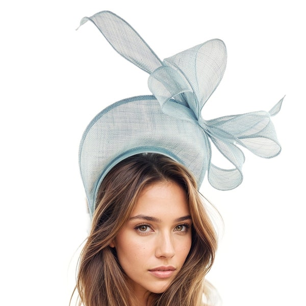 Baby Light Blue Halo Crown Fascinator Hat Womens Kentucky Derby Ascot Fascinator Hat Tea Party Wedding Headband Cocktail Headpiece Races