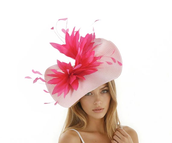 Pink & Black Blossom Fascinator – Statement Derby, Wedding & Tea Party Hat Ascot White Pink Kentucky Derby Hat Ascot Fascinator Cherry  main image 2