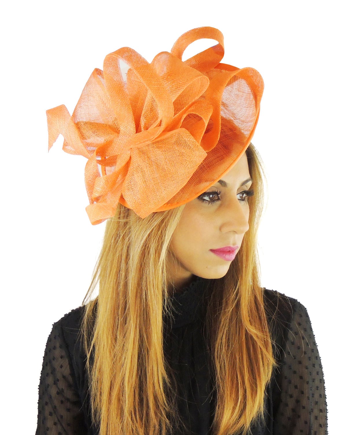 Floradora Orange Fascinator Hat For Weddings Races And Etsy