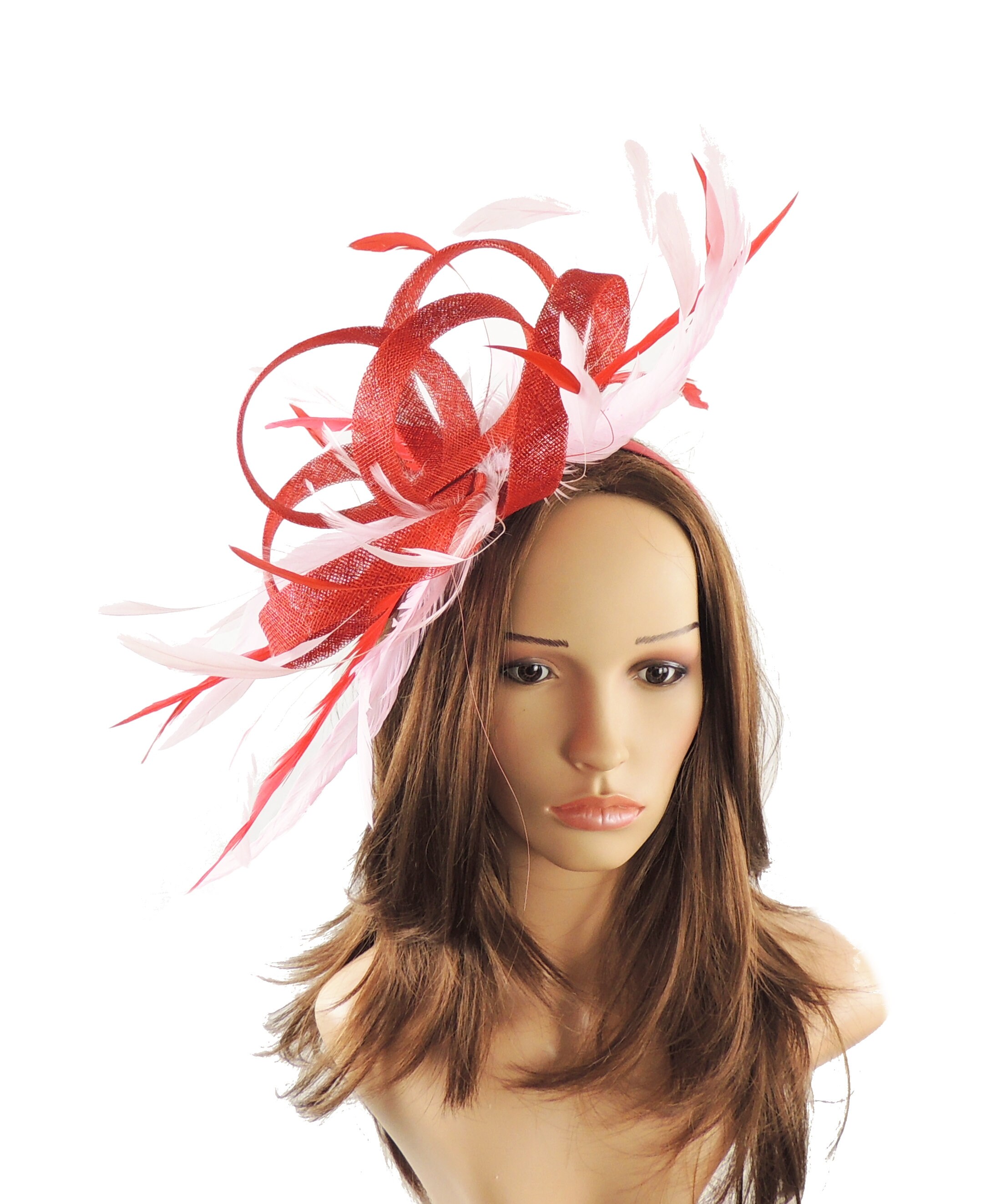 Melik Red \u0026 Pink Fascinator Kentucky 