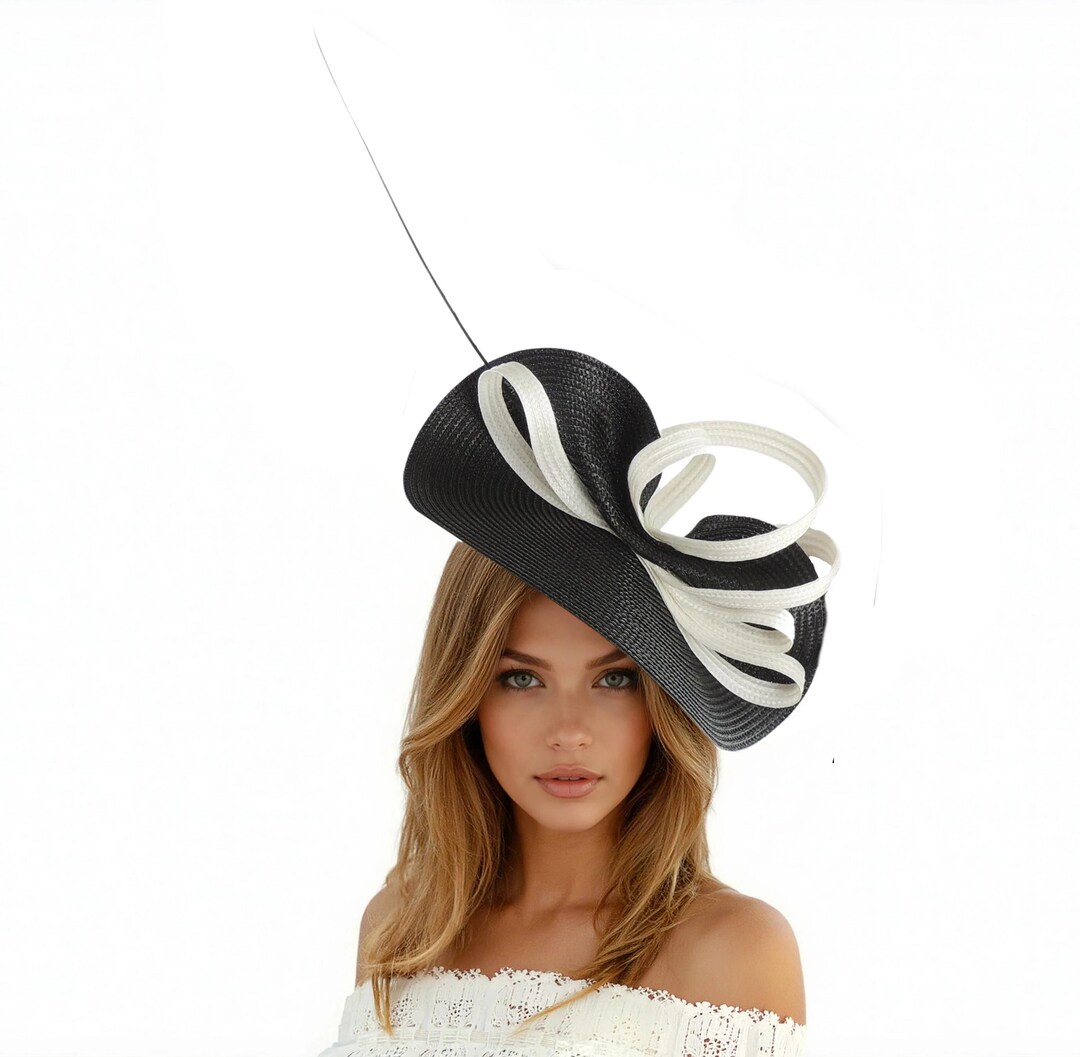 Chapeau Derby Élégant à Large Bord Pour Femme Avec Grand Nœud - Idéal Mariage, Cocktail Et Fêtes