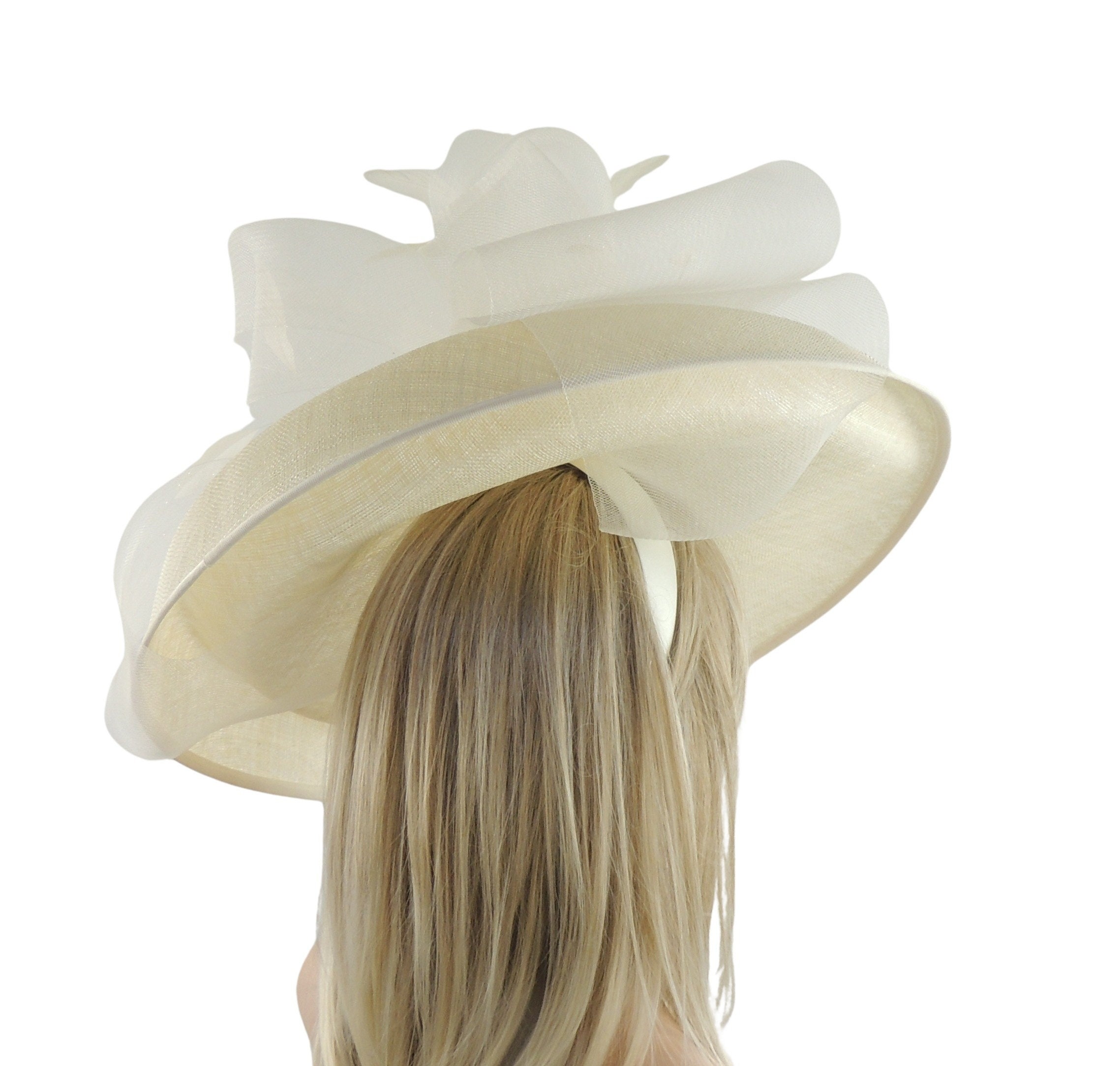 Cream Ivory off White Statement Hatinator Kentucky Derby Fascinator ...