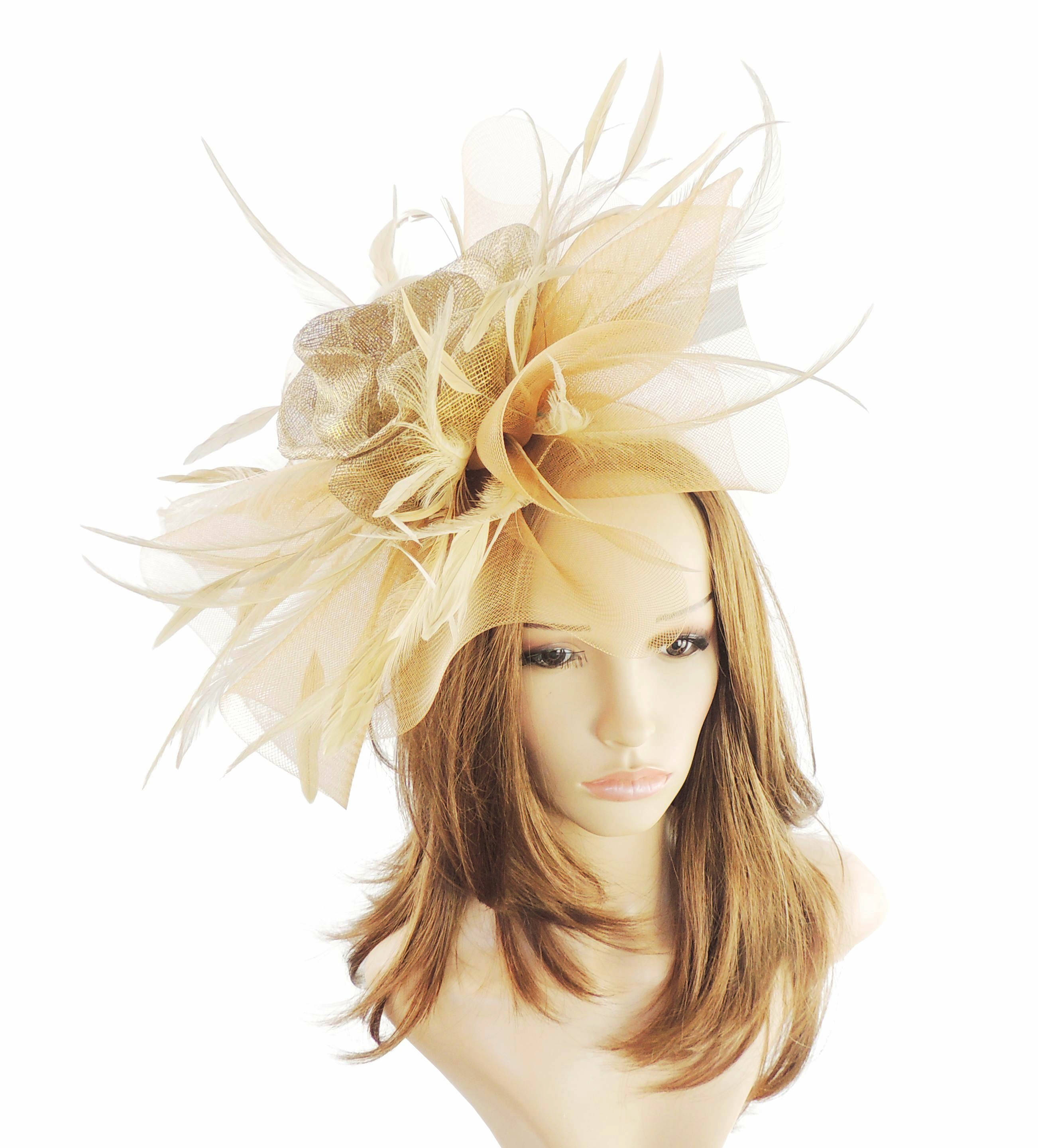 Mud Pie Gold Fascinator Hat for 