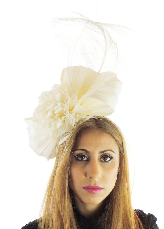 Maroshi Cream Designer Silk Fascinator Hat for Kentucky Etsy
