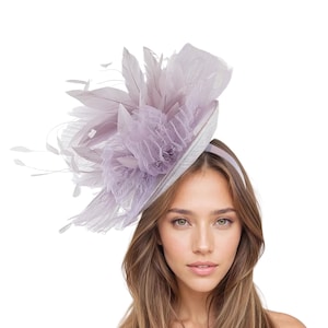 Lilac Womens Kentucky Derby Royal Ascot Fascinator Hat Garden Tea Party Wedding Headband Cocktail Statement Headpiece Races