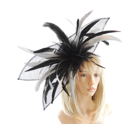 black silver fascinator