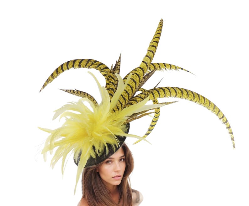 Cream Black Feather Kentucky Derby Fascinator Hat Wedding Cocktail ...