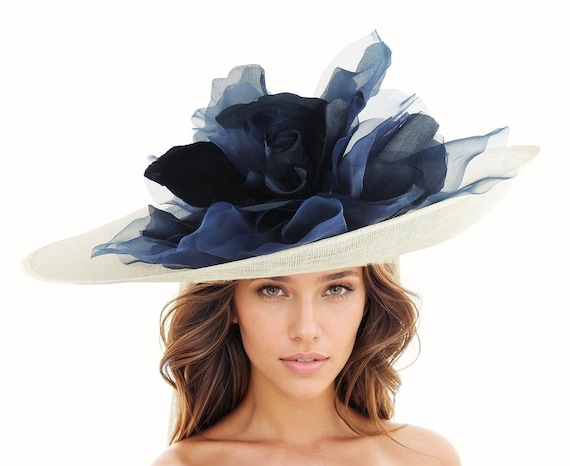 Navy blue sales and cream hats