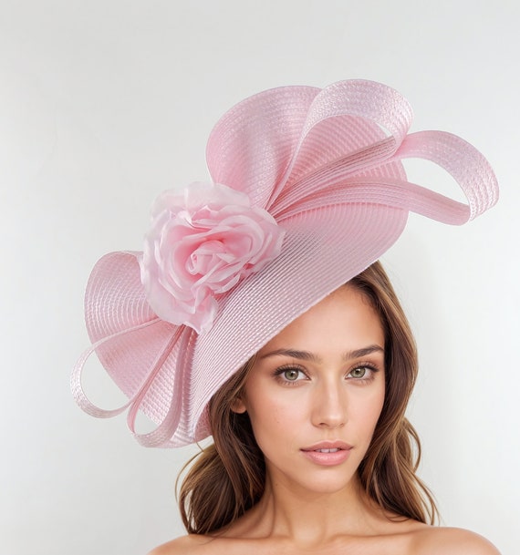 Light Pink and Blue Vintage Fascinator Headband Derby Hat Tea Party Formal Teal Blue and Pink Kentucky Derby Fascinator: Wedding, Tea  main image 3