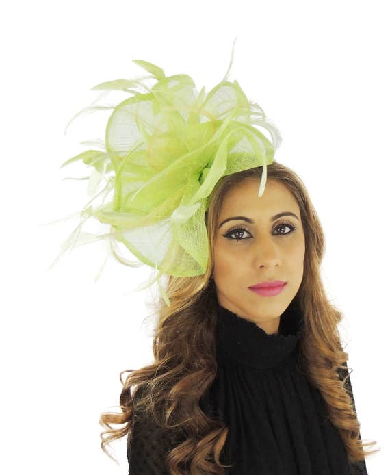 Green Fascinator Hat for Weddings 