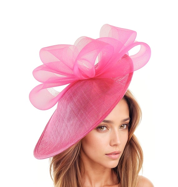 Vibrant Pink Feathered Women\'s Hat perfect Derby hatinator Aimee Fuller Kentucky Derby Hatinator Hat Royal Ascot Hot  main image 2