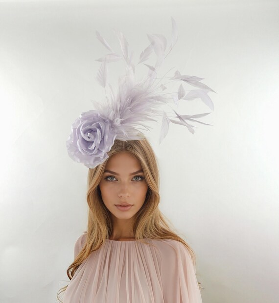 Purple Feather Kentucky Derby Fascinator Hat Wedding  display picture 1