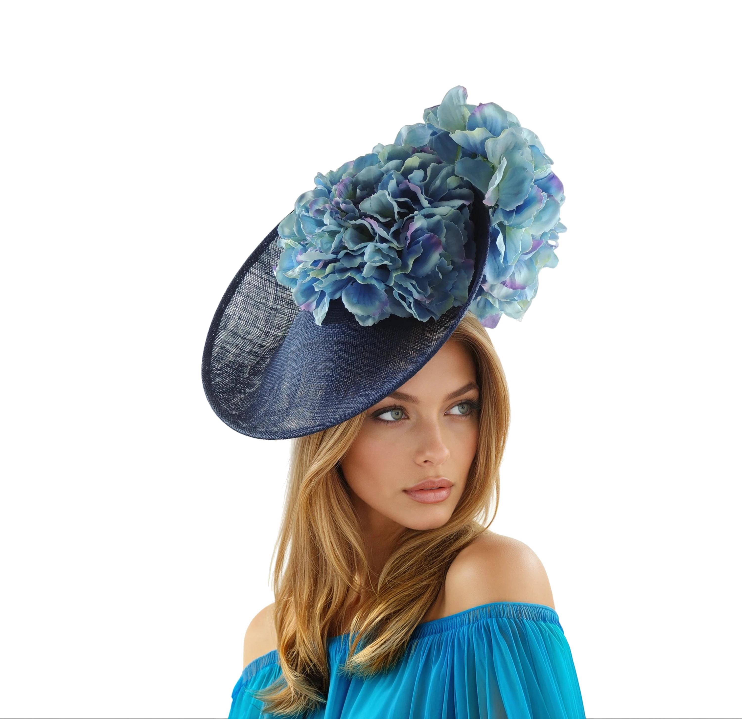 Elegant Light Blue Women\'s Dress Hat with Rosette Accent Elegant Light Blue Hat For Spring - Shop on Pinterest main image 3