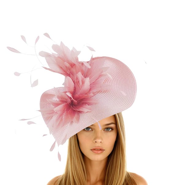 Kentucky Derby Hat Ascot Fascinator Dusty Blush Pink Wedding  display picture 3