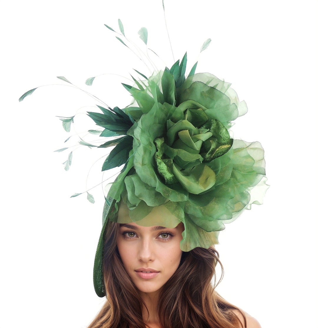 Forest Dark Green Ladies Ascot Fascinator Headband Womens Kentucky
