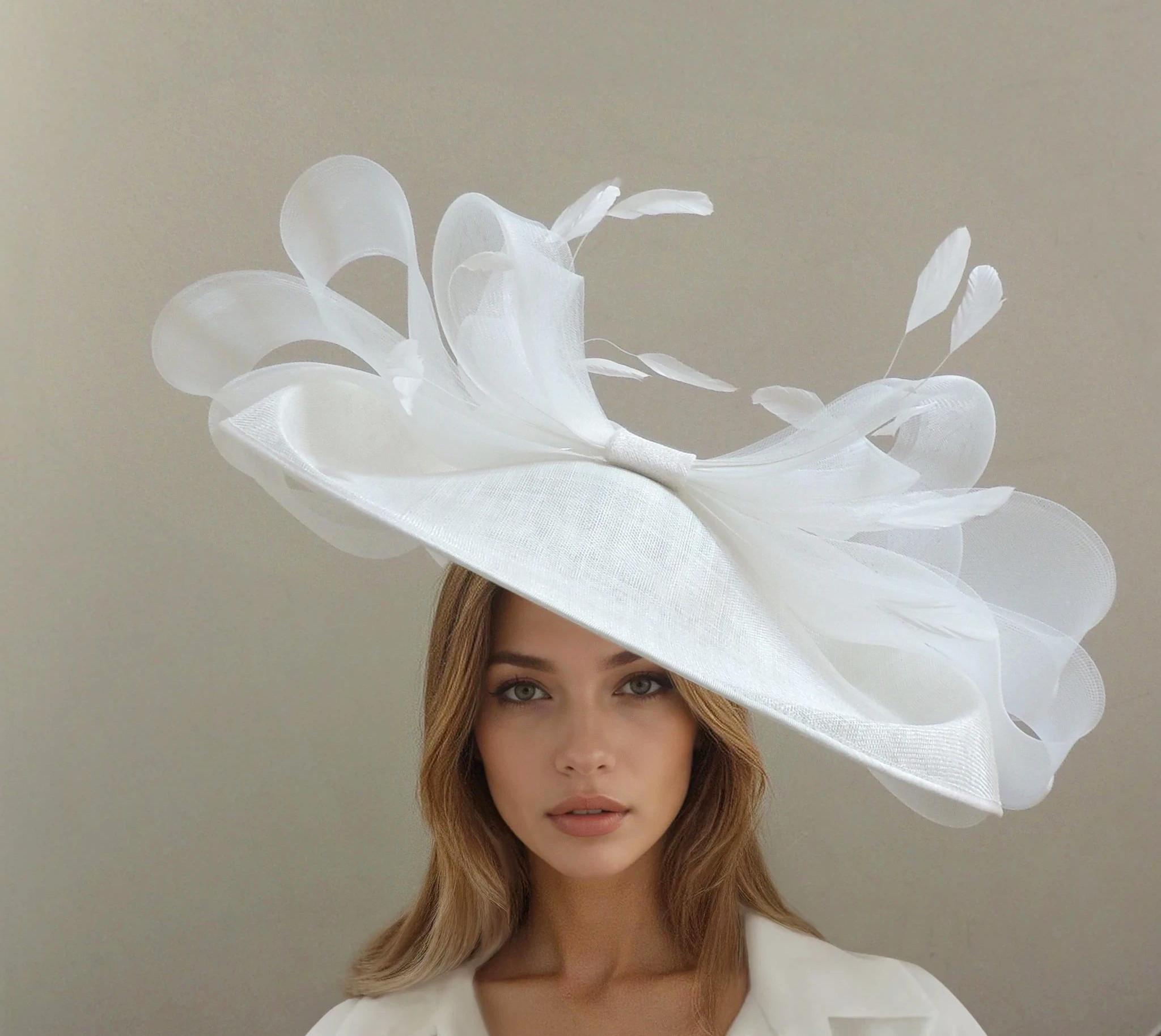 Cream Ivory off White Statement Hatinator Kentucky Derby Fascinator ...