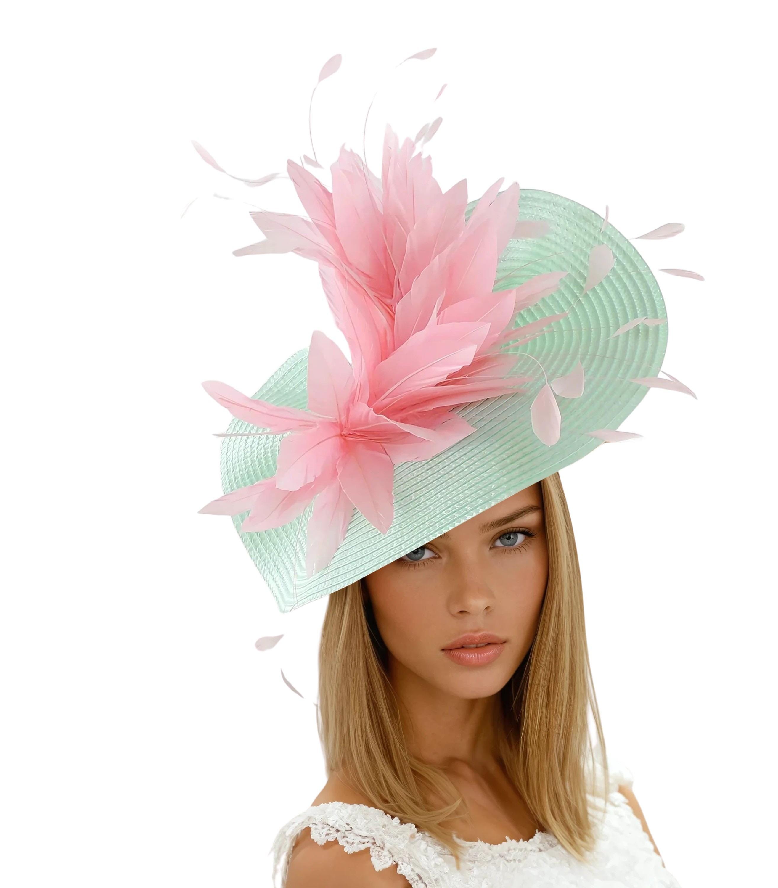 Mint Green Candy Pink Kentucky Derby Fascinator Hat Saucer  display picture 3