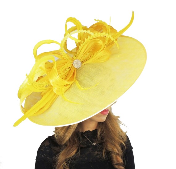 Yellow occasion hat Clearance