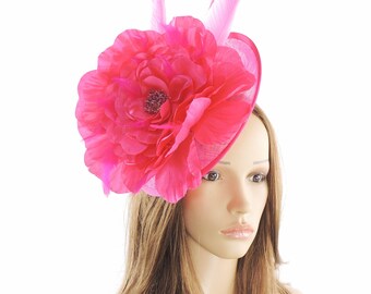 Fuchsia Pink Celina Fascinator Hat for 