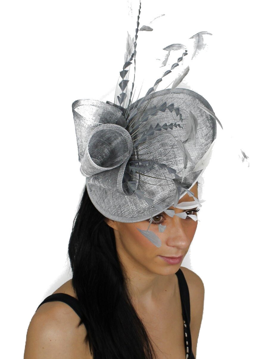 Metallic Silver Galina Fascinator Hat 