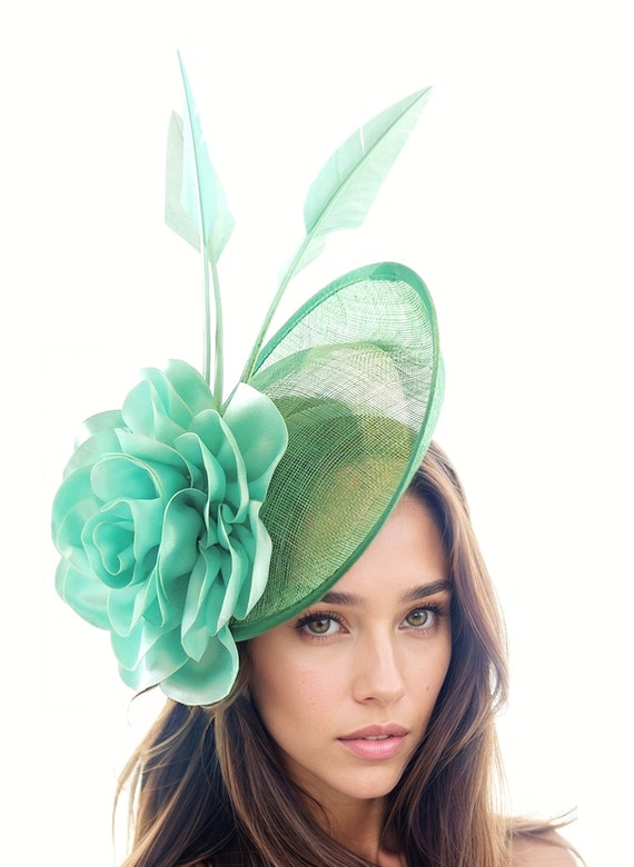 Fascinator-Hut Für Damen – Mit Blume & Netz, Als Stirnband Oder Clip, Für Hochzeit & Derby