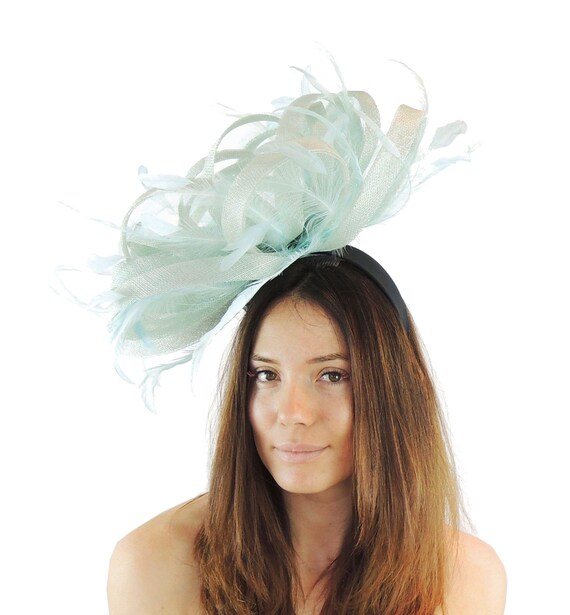 Hatsbycressida Aqua Pale Turquoise Fascinator Hat Weddings Ascot Kentucky Derby Oaks Sale