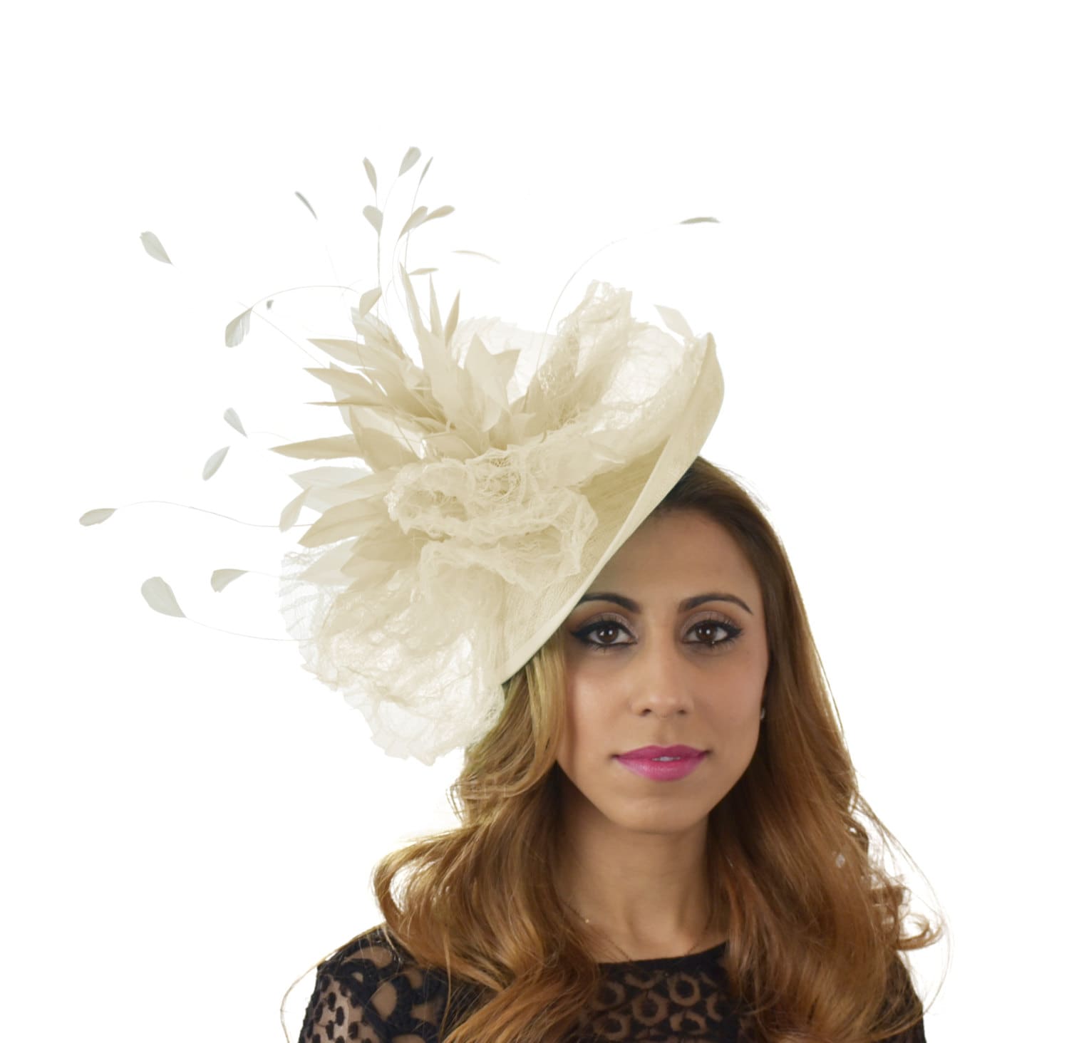 Cream Kuribi Fascinator Hat for 