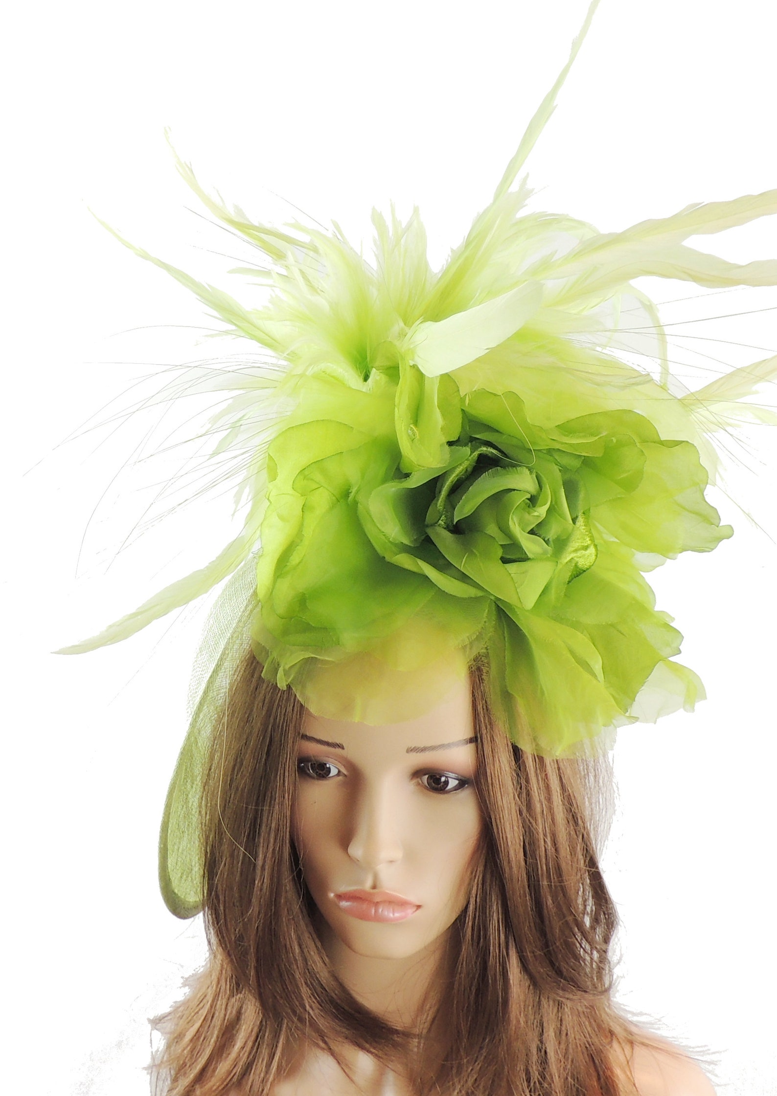Lime Green Statement Fascinator Hatinator Hat Kentucky Derby Etsy