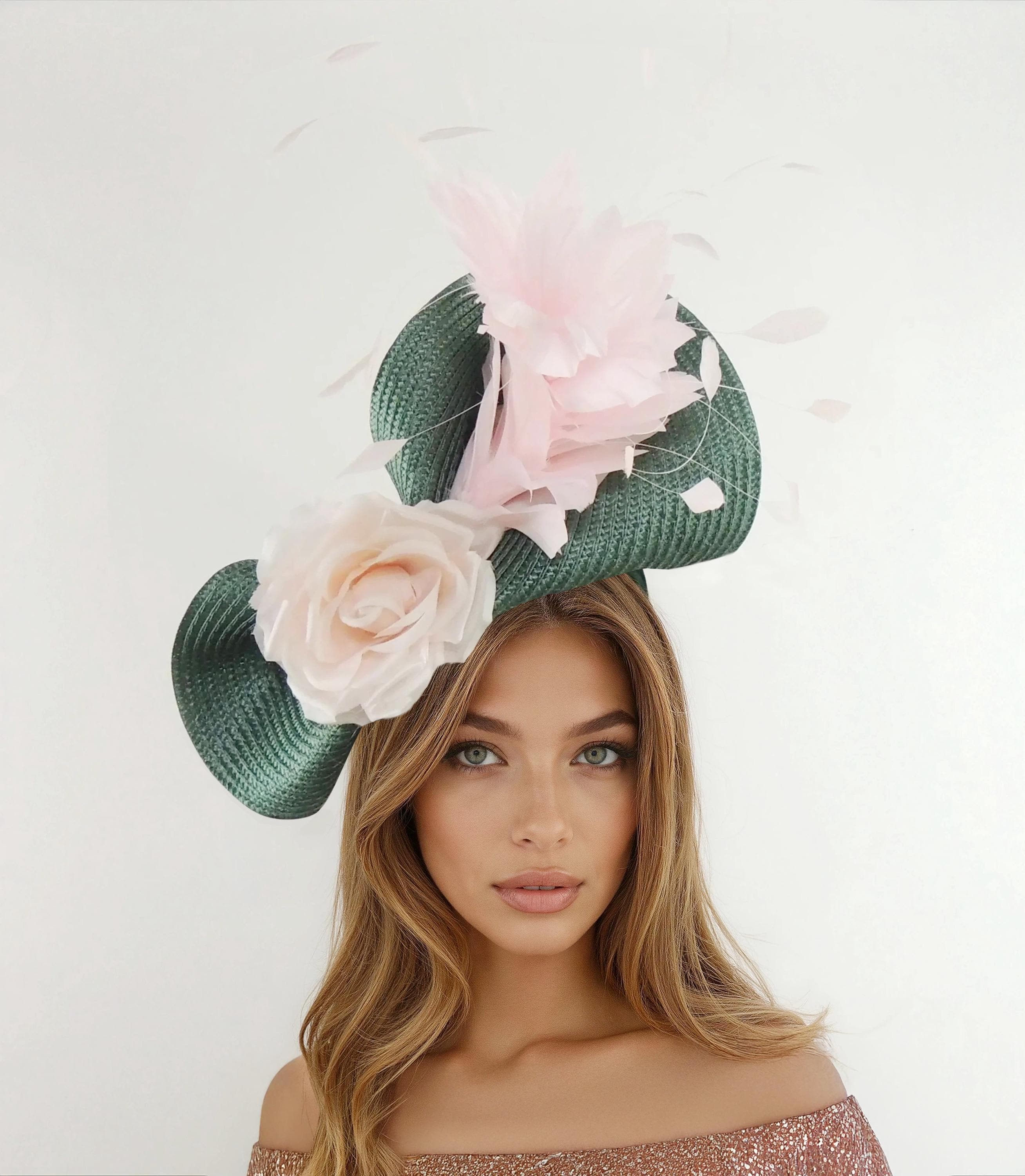 NEW! Forest Green Fascinator Hat Forest Green Fascinator - Etsy main image 3