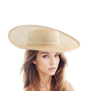 SMALL HEAD 55cm Cream Ivory Form Back Up Turned Millinery SInamay Fascinator Hat Base DIY Material Projects Millinery Supply Wedding Racing