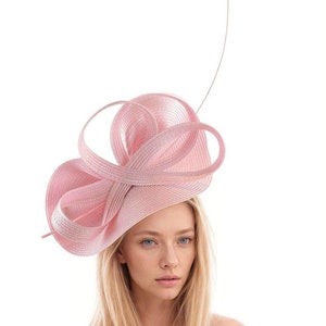 Candy Pink Womens Kentucky Derby Royal Ascot Fascinator Hat Mad Hatter Garden Tea Party Wedding Headband Cocktail Statement Headpiece Races image 1