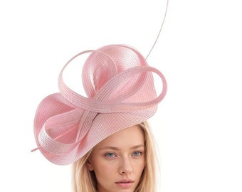 Candy Pink Womens Kentucky Derby Royal Ascot Fascinator Hat Mad Hatter Garden Tea Party Wedding Headband Cocktail Statement Headpiece Races