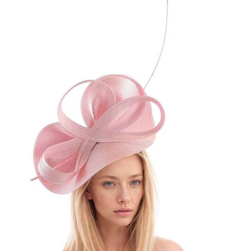 Candy Pink Womens Kentucky Derby Royal Ascot Fascinator Hat Mad Hatter Garden Tea Party Wedding Headband Cocktail Statement Headpiece Races image 1