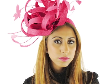Fireball Fuchsia Pink Fascinator Hat 